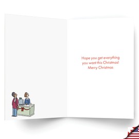 NobleWorks 12 Funny Christmas Cards w/5 x 7 Inch Envelopes (1 Design, 12 Each), For Women, Empty Shelves C8762XSG-B12x1