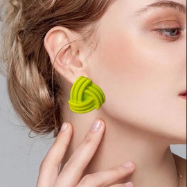 Aishgjia Vintage Minimalist Multicolor Geometric triangle Drop Dangle Neon Earrings Retro 80s Party Costume Accessory for Women Jewelry Gifts (Neon Green)