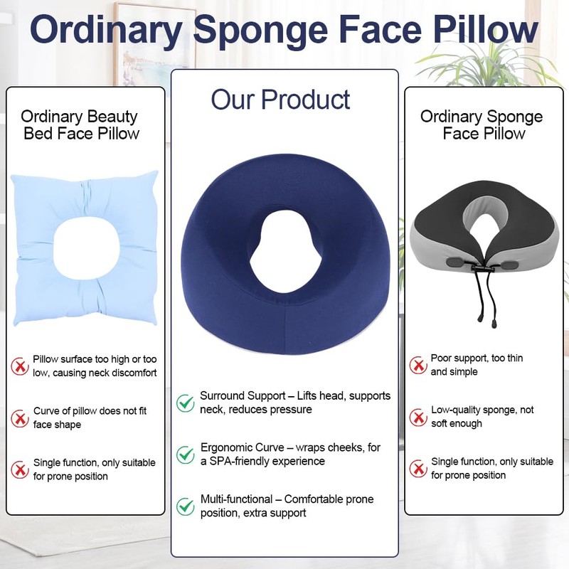 AOOSA Face Down Pillow for Massage, Massage Headrest for Bed,