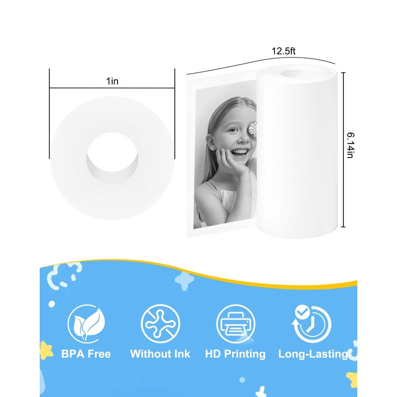 3 Rolls Instant Camera Refill Print Paper, HD Kidizoom Print