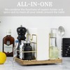 Napkin Holder for Table, Wood Base Rotating Napkin Holder with
