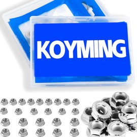 KOYMING m6 Nuts Hex Lock Nuts M6 x 20 Pcs Lock Nuts Flange Nuts 304 Stainless Steel