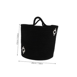 ABOOFAN Cotton Rope Storage Basket Versatile Woven Organizer for Living Room Bedroom Desktop Sundries Stylish and Timeless Design with Convenient Side Handles for Home Decoration and