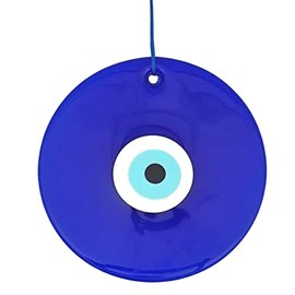 Erbulus 8.6" Glass Blue Evil Eye Wall Hanging Ornament - Evil Eye Decor - Turkish Handmade Nazar Amulet - Home Protection Charm - Evil Eye Wall Decor Amulet in a Box