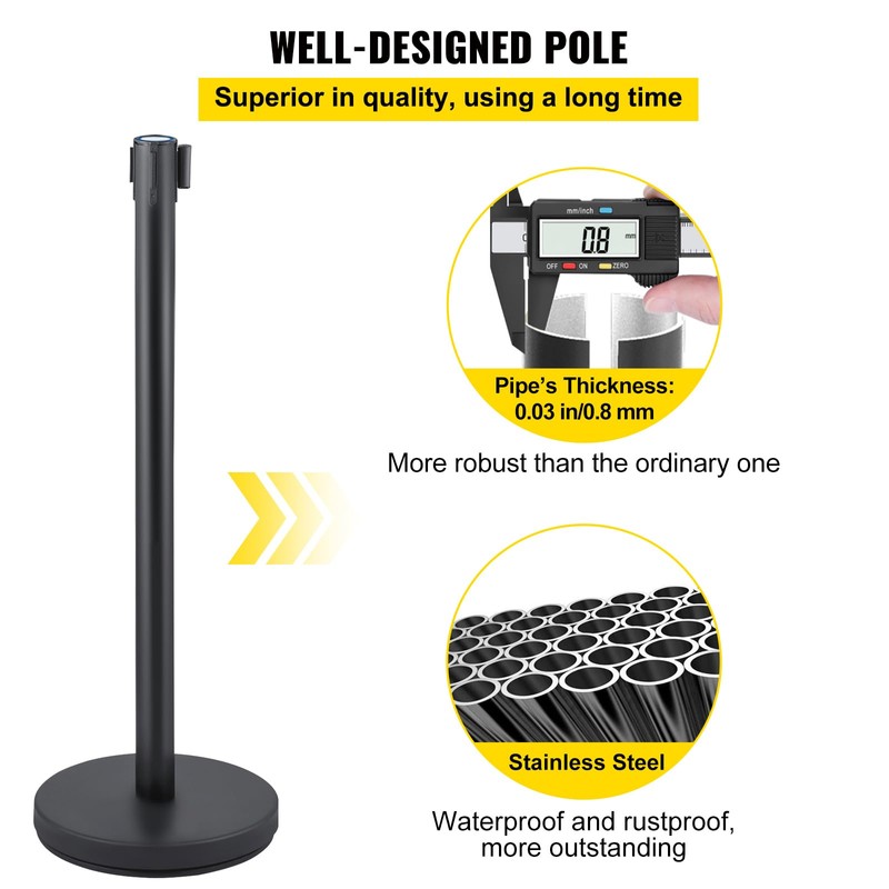Happybuy 6 - Pack Crowd Control Stanchions with 3PCS 6.5FT