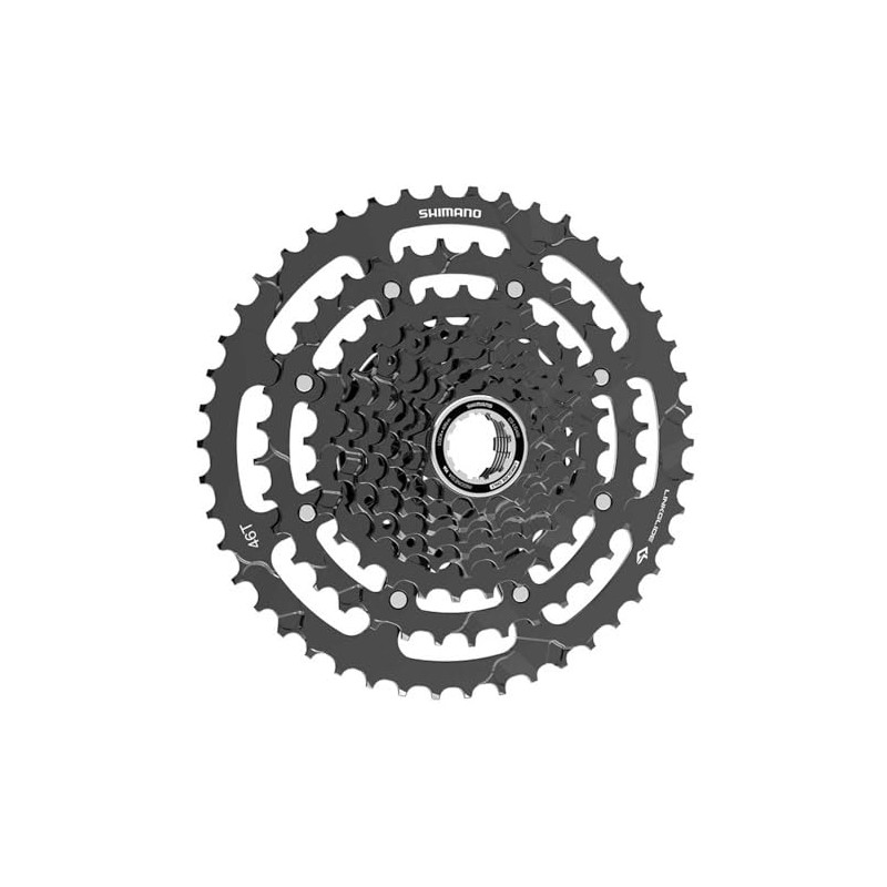 SHIMANO Unisex Adult Zahnkr-Kass Cues CS-LG400-9 Bicycle Cassette, Silver, 9