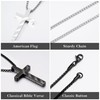 M MOOHAM Cross Necklace for Men - Silver Black Stainless