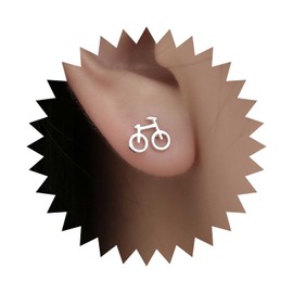 Vacaonio Boho Mini Bike Earrings Road Bike Stud Earrings Silver Bicycle Earrings Cute Bicycle Stud Earrings Jewelry for Women