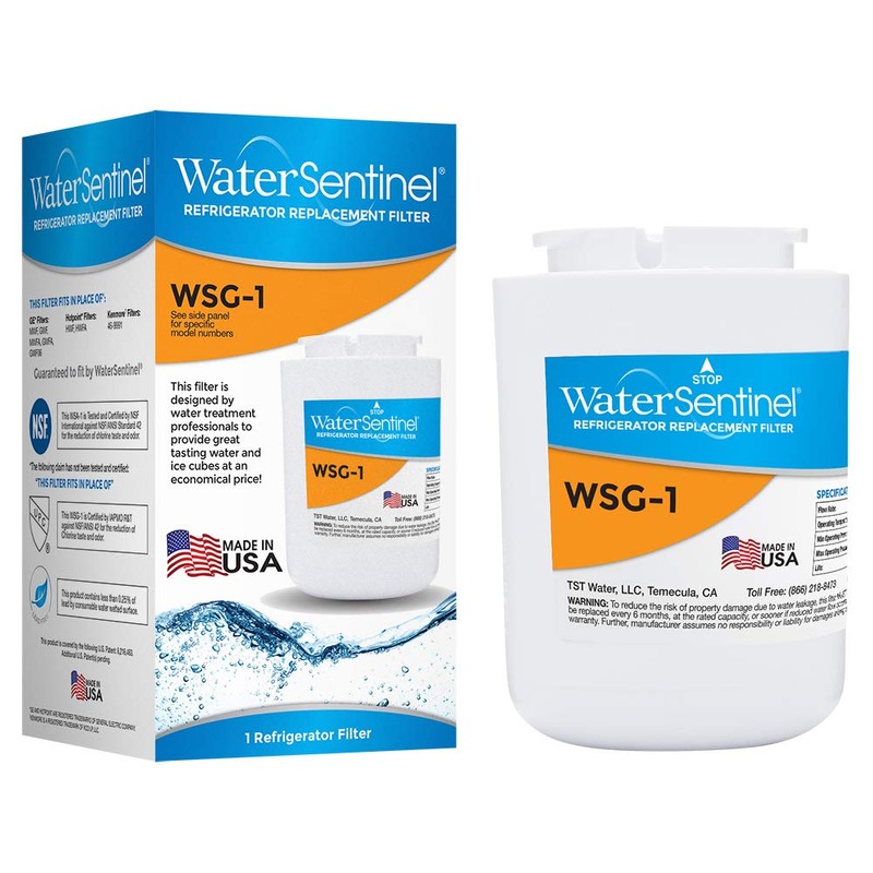 WaterSentinel WSG-1 Refrigerator Replacement Filter: Fits GE, MWF Filters (2-Pack),Blue
