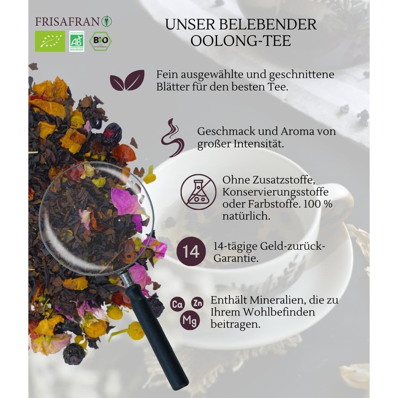 FRISAFRAN | Oolong Bio Energie Tee 100g | Reinigend |