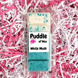 Puddle of Wax - White Musk Soy Wax Melt Snap Bar - 50g - Floral Scent - Vegan Friendly - Made in the UK