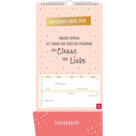 Unsere Familie ist genau die richtige Mischung aus Chaos und Liebe 2026: Der perfekte "Family Organizer" mit 5 Spalten und Zetteltasche