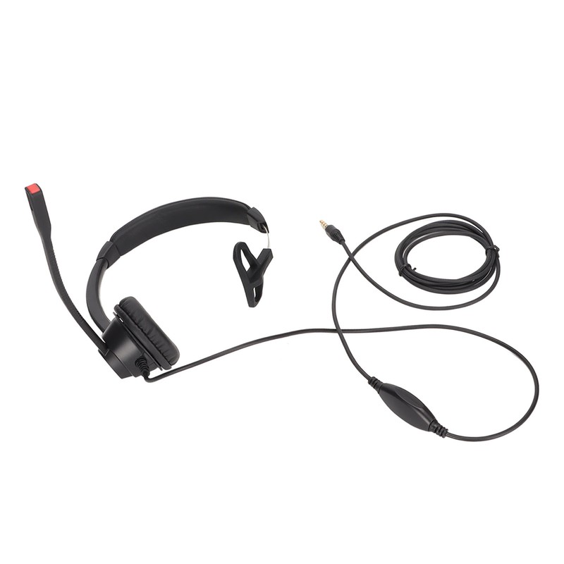 Telephone Headset Noise Reduction Volume Control 3.5mm Straight Plug Unilateral