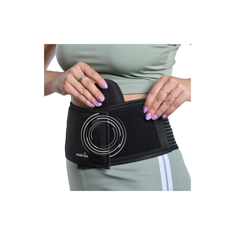 Wonder Care Polyester Umbilical Black Hernia Belt Pain Relief Support