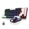 RedThunder K84 Wireless Keyboard and Mouse Combo, Rainbow Backlit Rechargeable