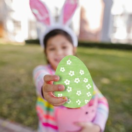 TONGQIC 8 Pcs Easter Blank Wooden Bunny Egg & Carrot Wood Cutouts Unfinished Wooden Egg Bunny Slices Rabbit Shapes Wood Ornament for Painting Spring Decor Easter Party DIY Crafts