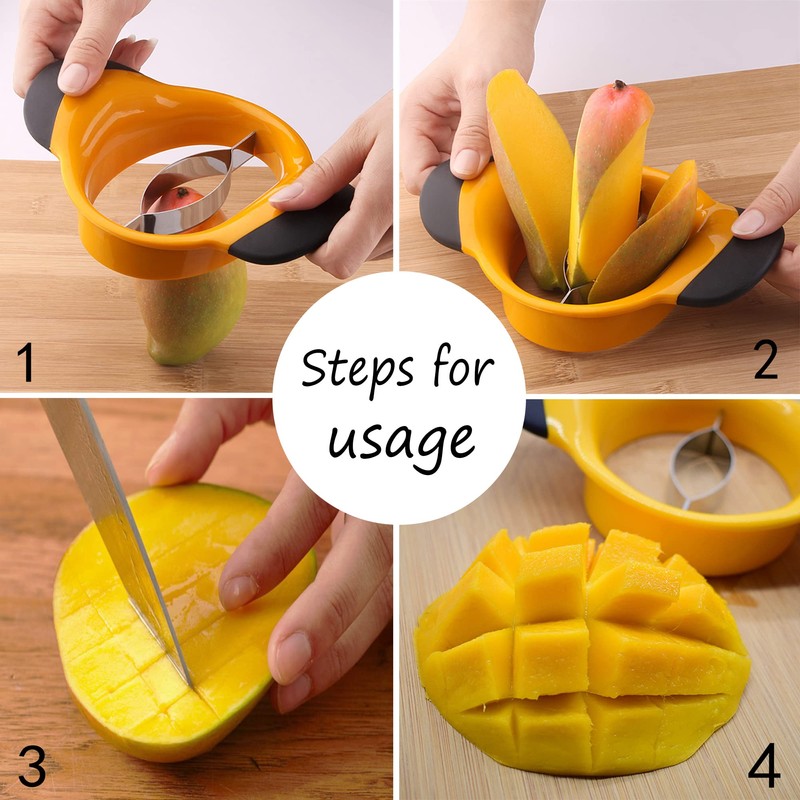 Mango Slicer/Peeler/Cutter/Splitter/Pitte with Stainless Steel Blade Fruit Large Mango Cutter