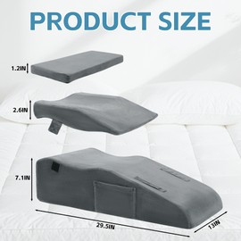 ROYALAY Adjustable Leg Elevation Pillows for After Surgery, Leg Wedge Pillow After Knee Replacement Post Surgery with Machine Washable Cover, Height Adjustable Knee Wedges