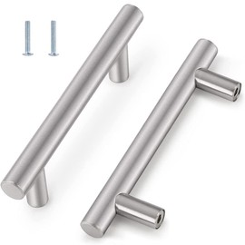 Yomiro Pack of 2 Cabinet Handles, Furniture Knobs, Stainless Steel Furniture Handles, Metal Handles for Kitchen Cabinets, Handles, Furniture Door Handles, Kitchen Handles, Drawer Handles, Brushed