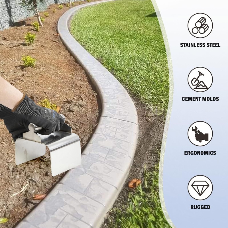 Pcmursal Concrete Curb Trowel, Concrete Curbing Tools, Landscape Curb Trowel