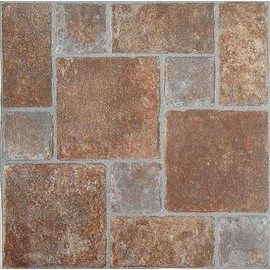 Bricks Stone Vinyl Floor Tiles Self Stick Peek Flooring 12'' x 12'' 1-Pack (20 Pieces)