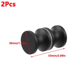Antrader Shower Door Knobs Double Sided,2Pcs Shower Glass Door Handle Aluminum Alloy Solid Back-to-Back Shower Door Knob Glass Door Bathroom Double-Sided Handle Knob,Black