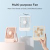 JISULIFE Desk Fan Battery Rechargeable, 4500mAh 180°Foldable Portable Personal Fan,