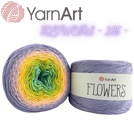 YarnArt Flowers ‚Äì Gradient Cotton Acrylic Blend, 250g (8.8 oz), 1094 yds, Lightweight Sport Yarn for Crochet, Knitting, Shawls, Summer Projects (285)