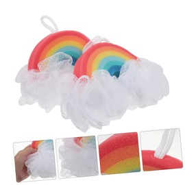 OATIPHO 2pcs Bath Sponge Cartoon Rainbow Exfoliating Sponges for Gentle Body Scrubbing Bathing Tool for Boy Girl Lightweight and Compact Design