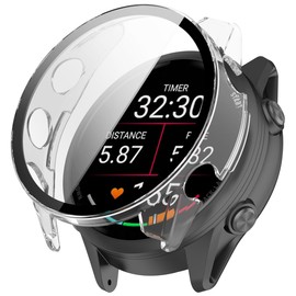 QWYJ Funda para Garmin Forerunner 570 42mm Case Carcasa PC con Protector de Pantalla para Garmin Forerunner 570 42mm Funda(Transparente)