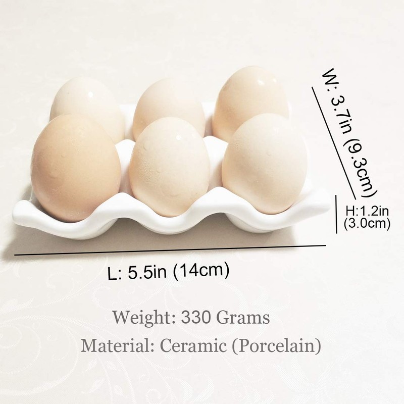 Bealuffe Ceramic Egg Holder Egg Tray Porcelain Fresh Egg Holder