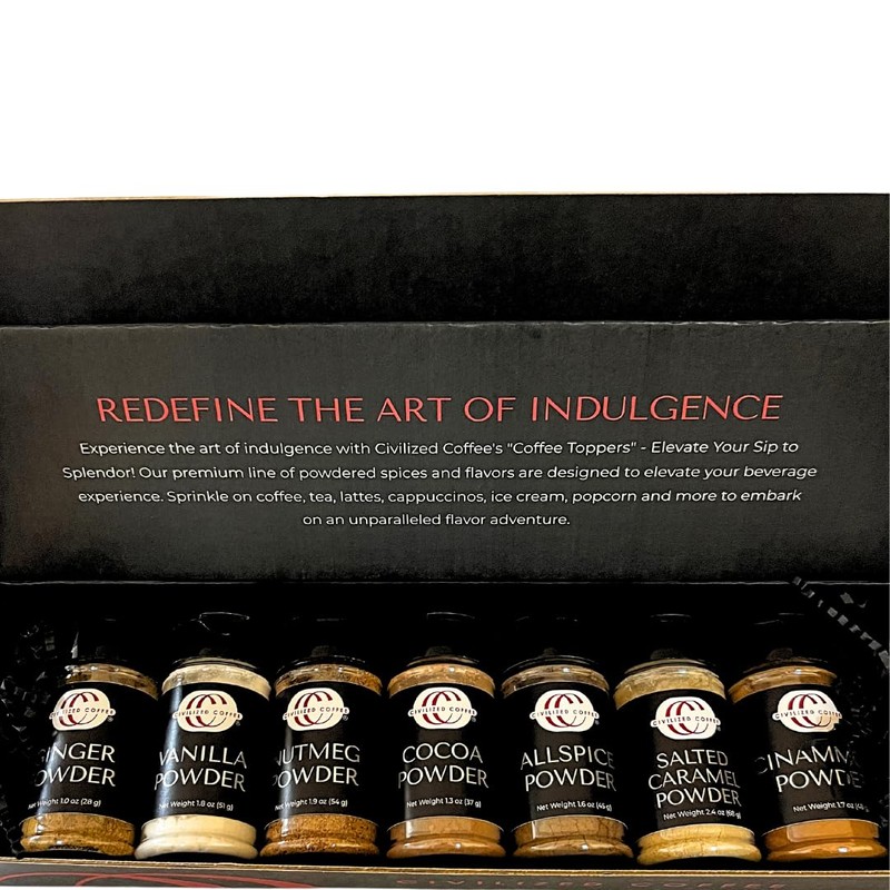 Civilized Coffee Premium Coffee Toppings Gift Set – 7 Gourmet