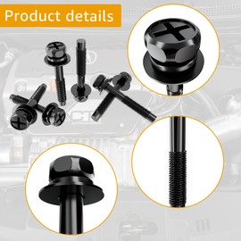 Wllead 41085 Engine Air Filter Box Cover Screw Bolts, Air Cleaner Fastener Compatible with Honda Civic CR-V Odyssey Element 90091-RAA-A00, 90091-P36-000, 41085 (6) Pcs