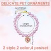 DELORIGIN 4pcs Pet Necklace Cat Pearl Teddy Collar Pearl Rhinestone