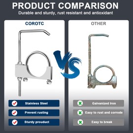 Universal 2.5" Exhaust Hangers, Stainless Steel Exhaust Clamp with Hanger Rear Muffler, Rubber Exhaust Hangers for 2-1/2 Inch Exhaust Pipes (1Pcs 2.5 Inch)