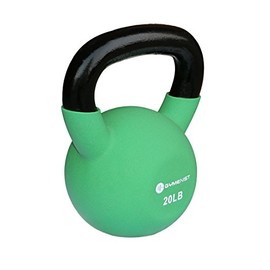 GYMENIST Kettlebell Fitness Iron Weights with Neoprene Coating Around The Bottom Half of The Metal Kettle Bell (20 LB)
