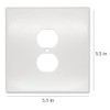 Jumbo Over Sized Paintable Wall Plate, Duplex Outlet (5, Duplex)