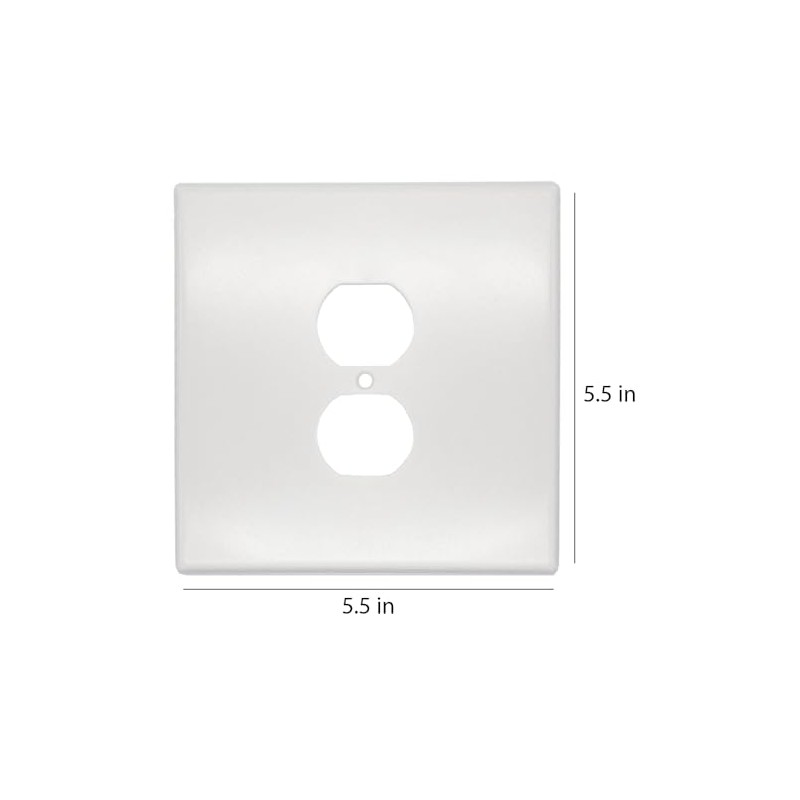 Jumbo Over Sized Paintable Wall Plate, Duplex Outlet (5, Duplex)
