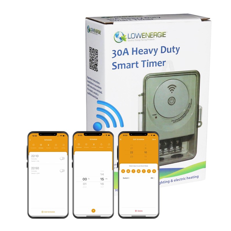 Heavy Duty Timer Switch 30A 6500w IP55 water resistant (Smart