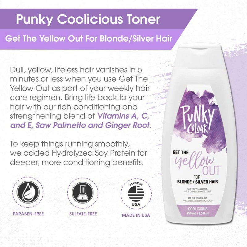 Punky 3-en-1 Color Deposting Shampoo & Acondicionador, Tóner morado Coolicious,
