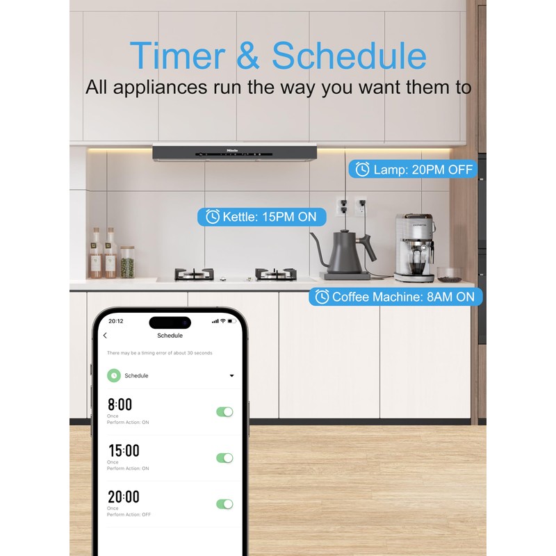EIGHTREE Mini Smart Plug 𝟓𝐆𝐇𝐳 𝐖𝐢-𝐅𝐢 𝐂𝐨𝐦𝐩𝐚𝐭𝐢𝐛𝐥𝐞 𝟏𝟓𝐀, 𝗘𝗻𝗲𝗿𝗴𝘆 𝗠𝗼𝗻𝗶𝘁𝗼𝗿𝗶𝗻𝗴,