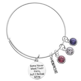 Air Force Mom Bangle Bracelet, Some Never Meet Their Hero, But I Raised Mine Jewelry, Proud Airforce Mom Charm Bracelet