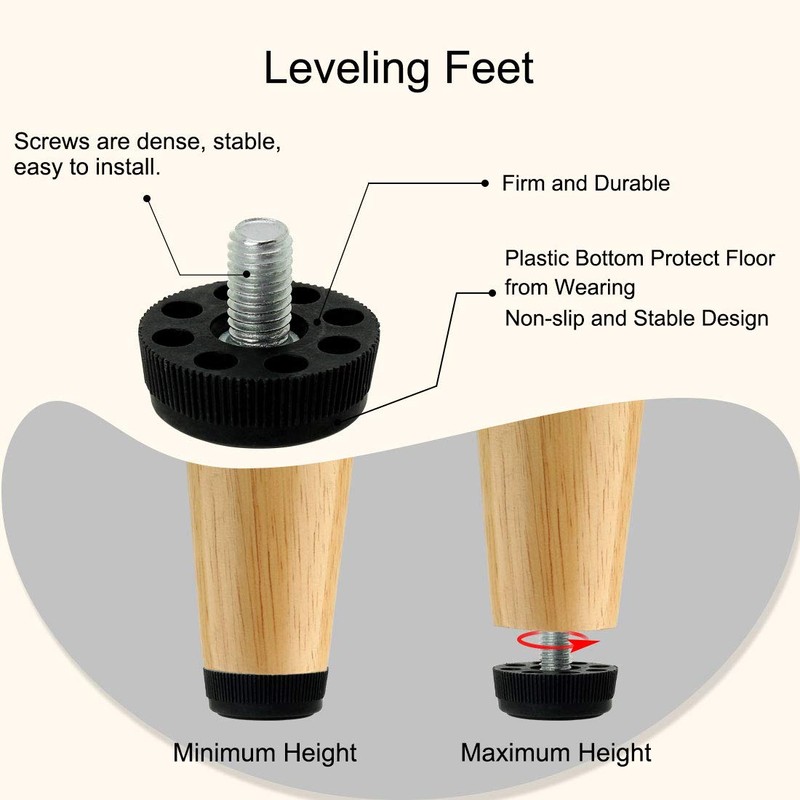 sourcingmap M8 x 13 x 30mm Furniture Glide Leveling Feet