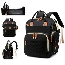 Awanhe Baby Diaper Bag Backpack with Changing Station, Waterproof Baby Bags for Boys Girls, USB Charging Port, Baby Shower Gifts, Black