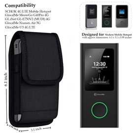 Covthch Compatible with SCHOK 4G LTE/GlocalMe MeowGo G40Pro 4G / T8+ Mobile Hotspot Case, Holster Case w Belt Clip for GL.iNet GL-E750V2 (MUDI) 4G LTE/GlocalMe Numen Air 5G Portable WiFi Hotspot