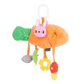 Baby String Pull Toy Infant Stroller Bed Hanging Toy Plush Soothing Toy for Newborn Sensory Grasping Training Carrot