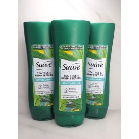 SUAVE TEA TREE & HEMP SEED OIL REVITALIZING CONDITIONER 12.6 OZ NWOB LOT OF 3