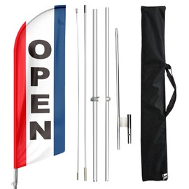 FSFLAG Feather Flag with Pole Kit and Ground Stake, Swooper Flag Advertising Banner for Businesses 11ft