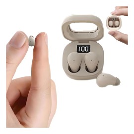 Lotfits Audífonos Bluetooth 5.3 Invisibles Para Trabajo Y Sueño Auriculares intraurales ultra pequeños inalámbricos invisibles más pequeños auriculares Bluetooth Color Beige SK19