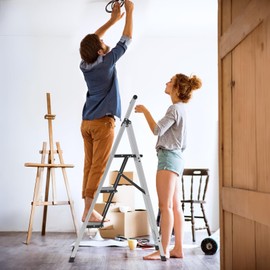 Magshion 3 Step Ladder Wide Anti-Slip Pedals Step Stool, Lightweight Aluminum Folding Ladder with Handgrip for Kitchen, Household and Office (330lbs Capacity)